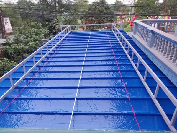 Siêu thị Hoà Phát lắp đặt thi công mái xếp kéo lượn sóng Hà Nội giá rẻ