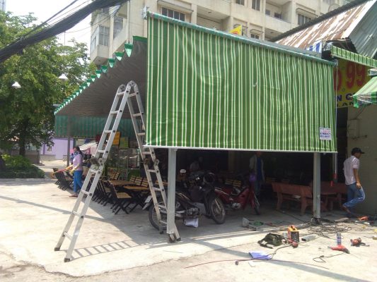 Mai hien được thiết kế thẩm mỹ tiện lợi sử dụng che nắng mưa